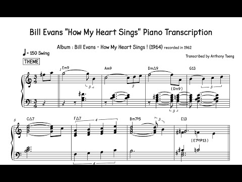 Bill Evans "How My Heart Sings" Piano Transcription