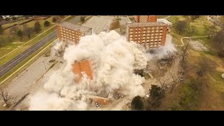 McCollum Hall fairwell and implosion (4K)