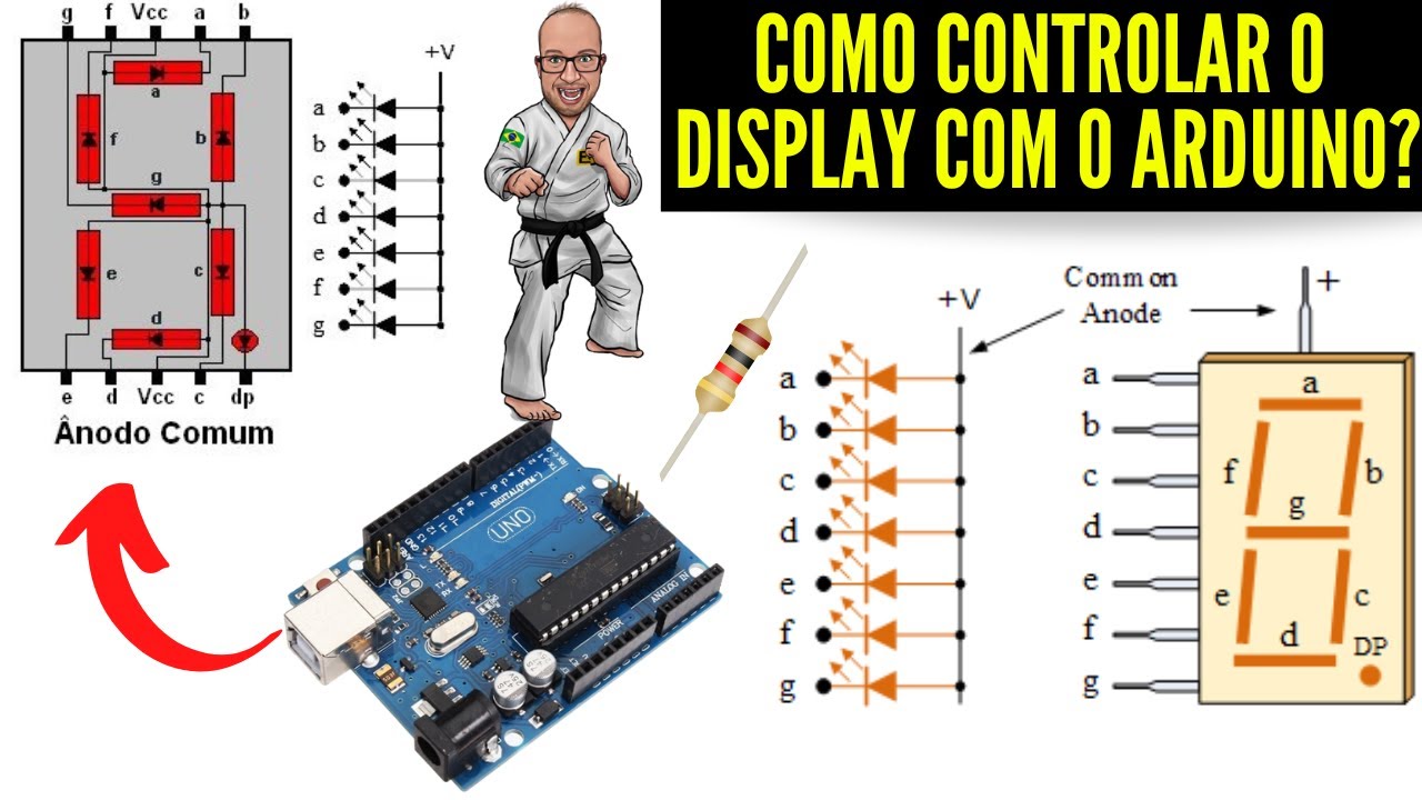 Display de 7 SEGMENTOS Anodo COMUM - Como Controlar com o ARDUINO Corretamente? Eletronica Facil
