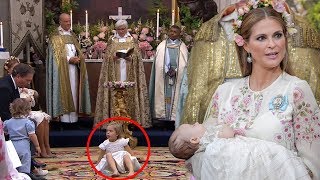 Adorable Sweden’s Princess Leonore ROLLED in the church aisle at her baby sister’s christening