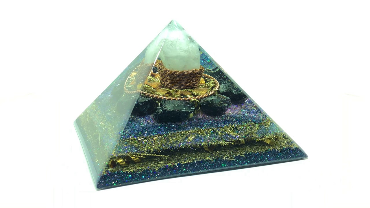Orgonite Pyramid - Crystal quartz, Elite shungite