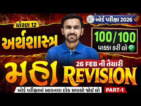 Std 12 Eco Maha Revision For Board Exam 2026 | Economics Ch 1 to 6 Board Exam IMP | Nilkanth Sir