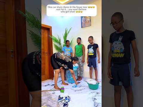 How we share chores in this house now 😂😂🤭 wait for it… you won’t believe who got what! 🤣#shorts