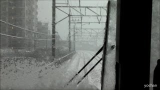 preview picture of video '【雪景色】武蔵野線・前面展望 北朝霞駅から新座駅 Train front view (Snow scene)'