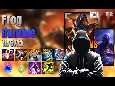 Frog Top Rumble vs Ryze lol KR solo rank Full Game 15.12 | 프로그 럼블 vs 라이즈