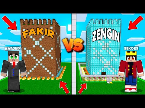 ZENGİN VS FAKİR KULE YAPI KAPIŞMASI 😱 - Minecraft