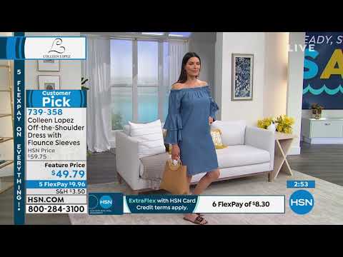 Colleen Lopez OfftheShoulder Dress with Flounce Sleeves