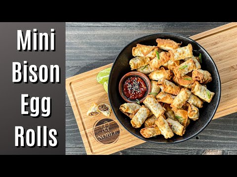 Mini Bison Egg Rolls on the Ninja Woodfire Grill!
