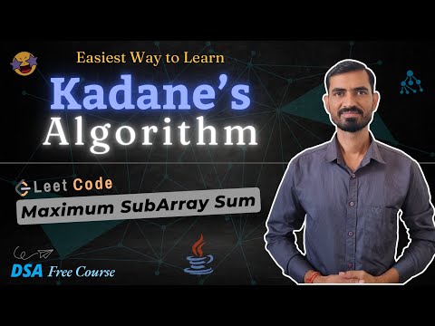 Leetcode 53 Maximum Subarray Kadanes Algorithm Java Solution In Hindi
