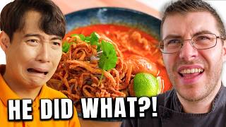Pro Chef Reacts.. To Can Joshua Weissman Make Curry Noodles? (Khao Soi)