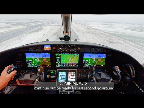 Challenging ILS approach in bad weather - Citation CJ3+!