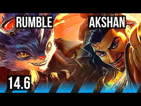 RUMBLE vs AKSHAN (MID) | 71% winrate, 5/1/4 | KR Master | 14.6