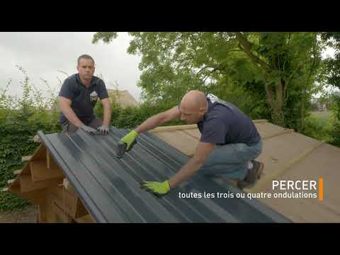 Pose des plaques en acier galvanisé et laqué Ondométal Sedpa