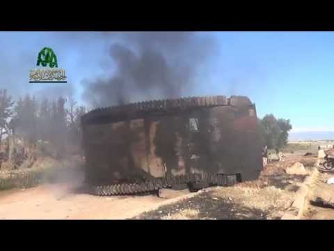 رصد لآليات قوات النظام المدمرة بعد استهدافها أثناء مجريات معركة السيطرة على تل ملح من قبل جيش الإسلام