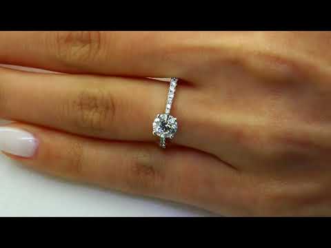 Round Cut Diamond Engagement Ring in White Gold (MVSS0020-W)