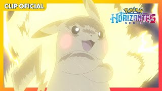 ¡Capitán Pikachu combate contra Ceruledge! | Serie Horizontes Pokémon | Clip oficial