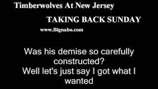 Timberwolves At New Jersey lyric Taking Back Sunday