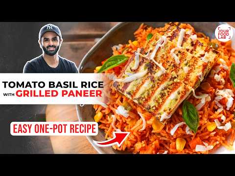 Herb Tomato Basil Rice with Grilled Paneer