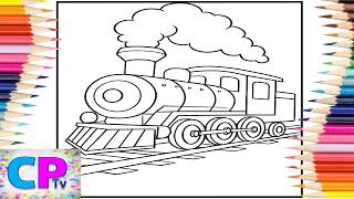 Steam Train/Steam Train Leaving the Platform/Creative Coloring Ideas/Art Therapy/Relaxing Video