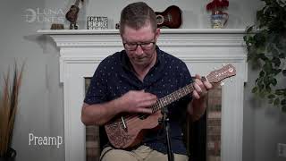Video thumbnail for Mo'o Lizard Mahogany Concert Ukulele with Preamp by Luna Guitars