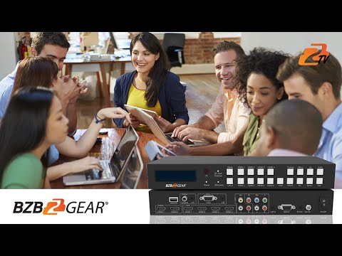 BZBGear 6x2 4K Conference Room Presentation, 6 Inputs and LCD Menu Display Switcher Scaler