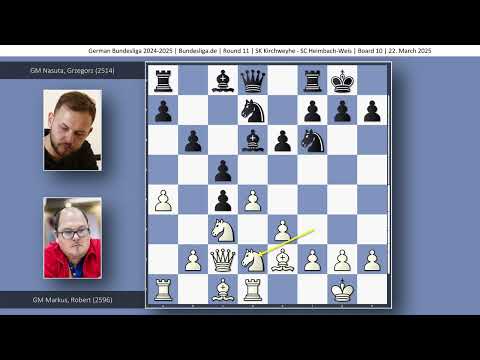 GM Robert Markus vs GM Grzegorz Nasuta | German Bundesliga 2024-2025 | Round 11