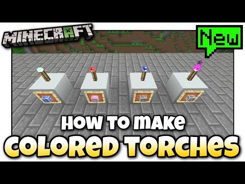 Minecraft - HOW TO MAKE COLORED TORCHES [ Tutorial ][ Chemestry ]  MCPE / Xbox / Bedrock