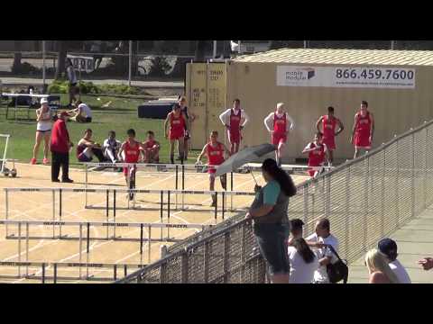 FSB 110m Hurdles at Newport Harbor 3-26-15 - Los Alamitos Boys