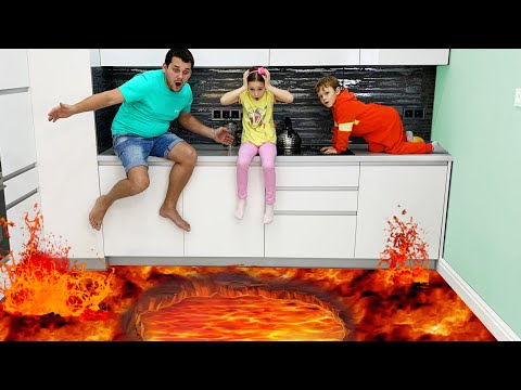 The Floor is Lava - Sofia plays with Dad