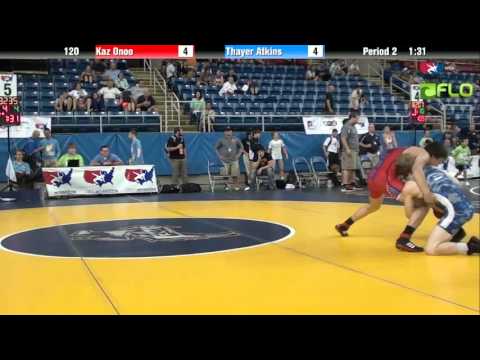 Junior 120 - Kaz Onoo (Iowa) vs. Thayer Atkins (Texas)