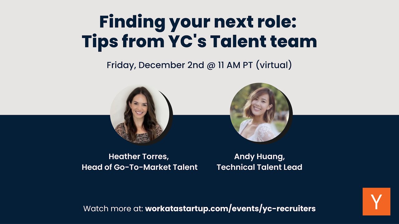 Finding your next role: Tips from YC's Talent team - YouTube