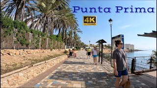 [4K] Punta Prima Promenade Walking Tour Featuring Playa Punta Prima, Costa Blanca 🏖️ 🇪🇸
