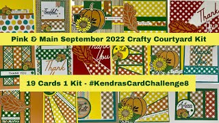 19 Cards 1 Kit - Pink & Main September 2022 Crafty Courtyard Kit & #KendrasCardChallenge8