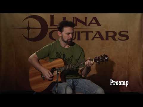 Luna Gypsy Grand Concert Acoustic-Electric Guitar, Zebrawood Top Bild 5