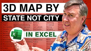Excel Change 3D Map From City To State - Episode 2669