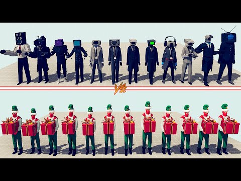 CAMERAMAN TEAM vs PRESENT ELF TEAM - Totally Accurate Battle Simulator TABS