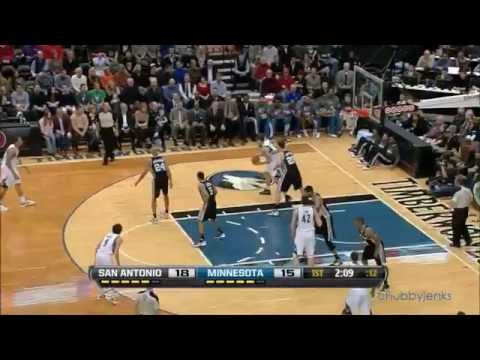 Nikola Pekovic Full Highlights 2012.01.27 vs Spurs - 14 Pts, 11 Rebs, Balkan Bulldozer!