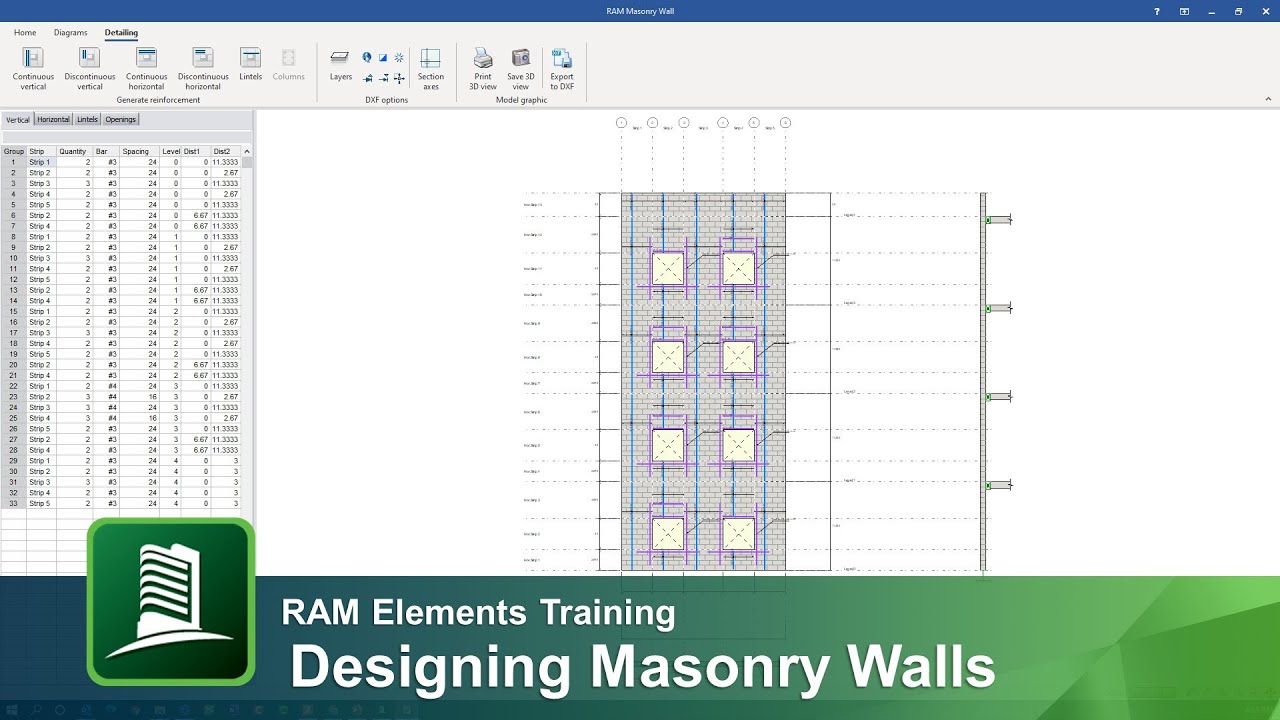 Designing Masonry Walls in RAM Elements
