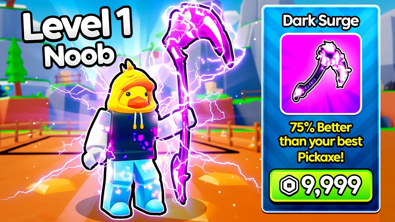 Starting Over as a NOOB with BEST Pickaxe in Roblox Pickaxe Simulator - Pickaxe Simulator video guide thumbnail by Quacks