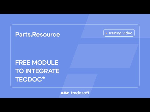 Free module to integrate TECDOC catalogs into the Client Part of Parts.Resource