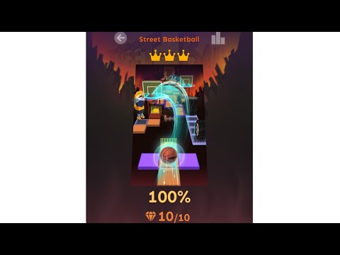 Rolling Sky Level 21 Street Basketball 100% Clear - All Gems and Crowns   March 3, 2020