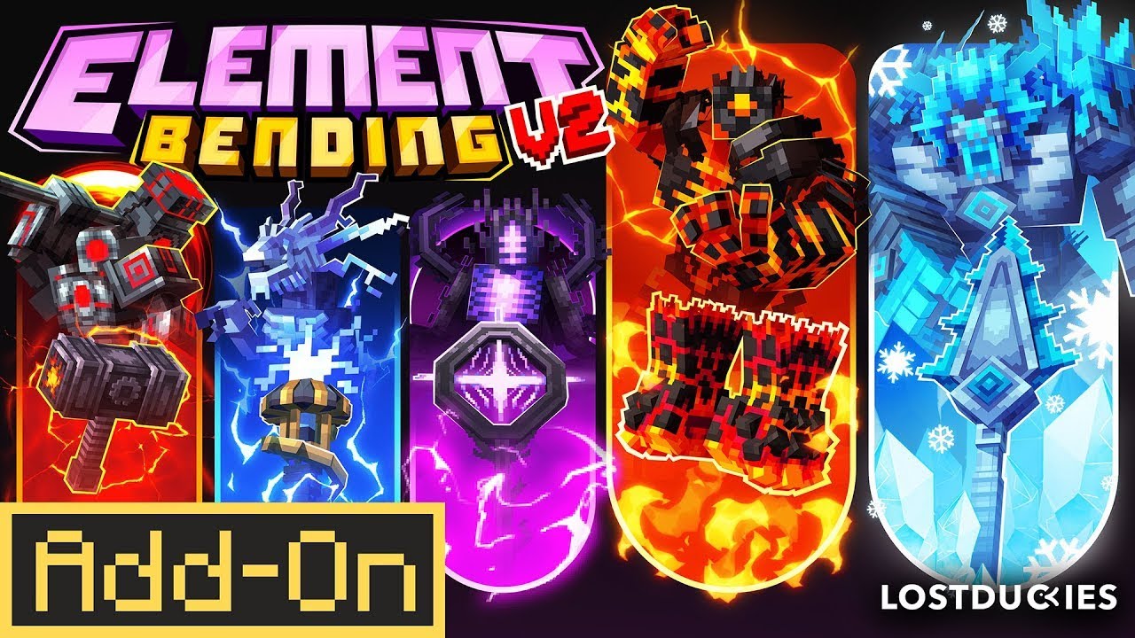 ELEMENT BENDING 2.0 ADDON Unleash Epic Elemental Powers in Minecraft Bedrock Edition