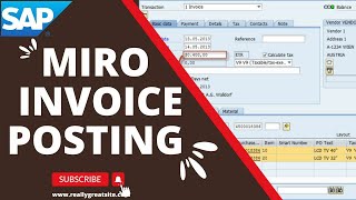 SAP Miro T-Code Incoming Invoice Posting in Hindi
