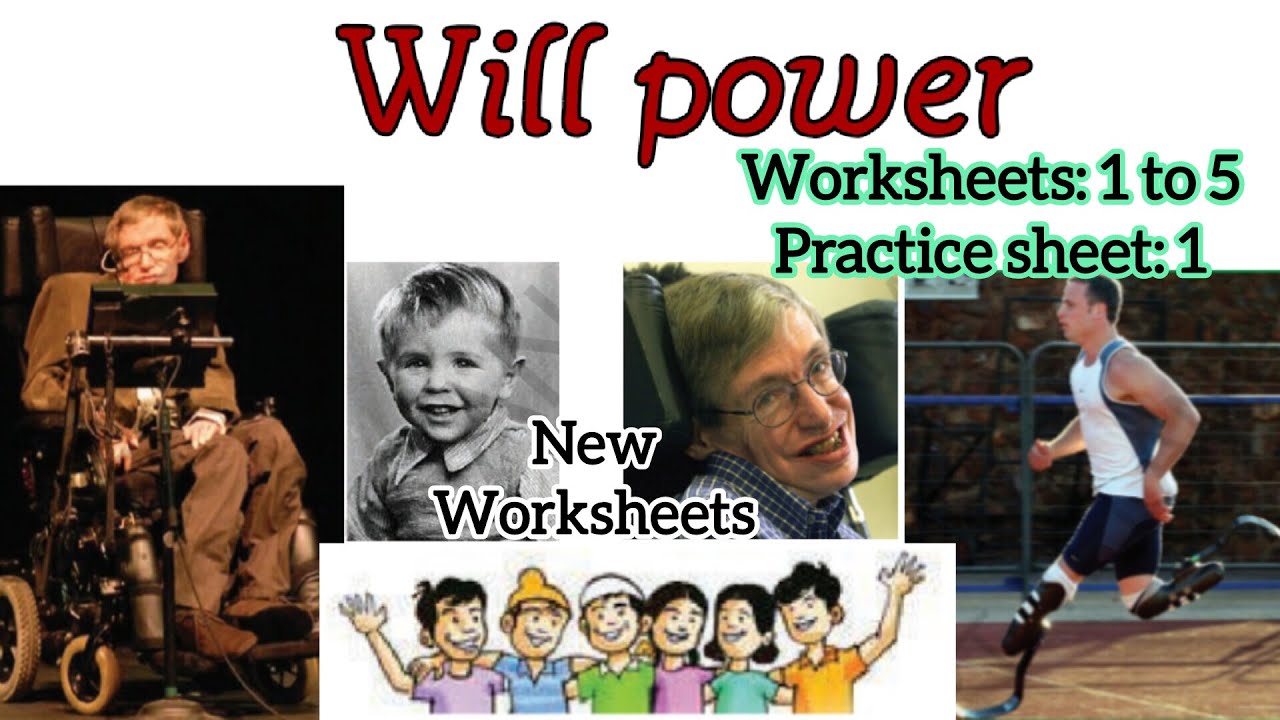 Will power lesson new worksheets 1 to 5 & practice sheet 1 answers/5th class English worksheets