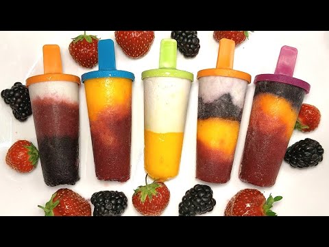 Homemade SUGAR FREE fruit POPSICLES in 1 minute | Frozen Summer Treats | Dairy free recipe