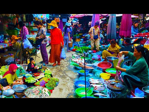 Cambodian Street Food Market Tour! Best Countryside Food & City - Cambodian Routine Food & Lifestyle
