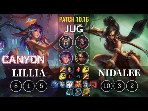 DWG Canyon Lillia vs Nidalee Jungle - KR Patch 10.16