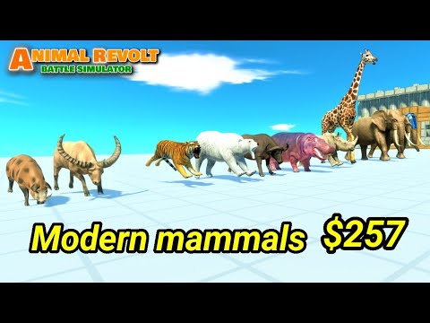 ALL modern mammals units vs random team same price ARBS Animal revolt battle simulator