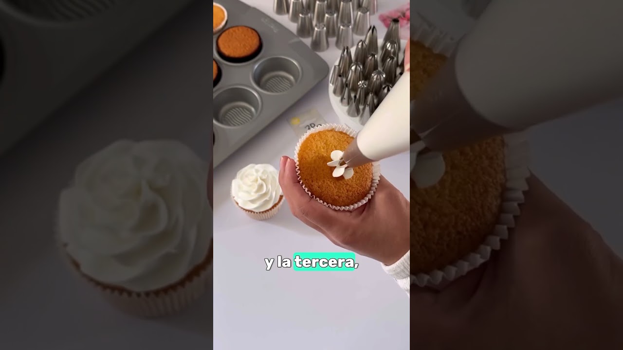 Como decorar tus Cupcakes con una SOLA BOQUILLA 🧁👩‍🍳 #cake  #cupcake
