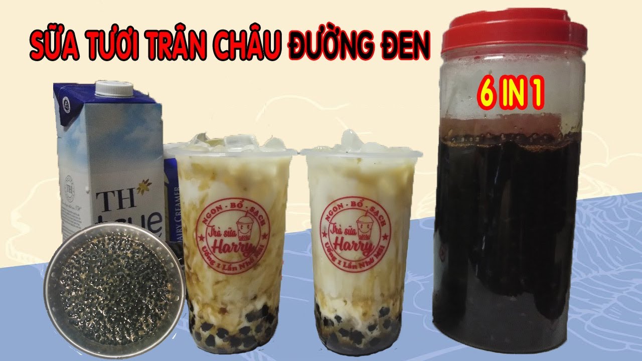 Cách Nấu Sữa Tươi Trân Châu đường đen